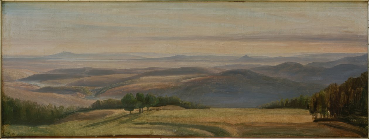 Blick auf den Otzberg bis Spessart und Hahnenkamm von August Lucas