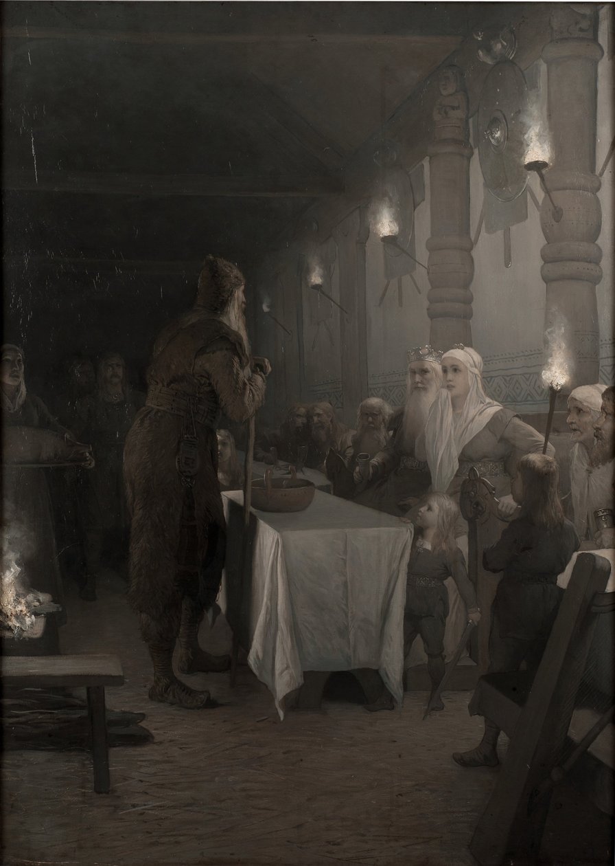 Frithiof kommt zu König Ring, aus Frithiofs Saga von August Malmström