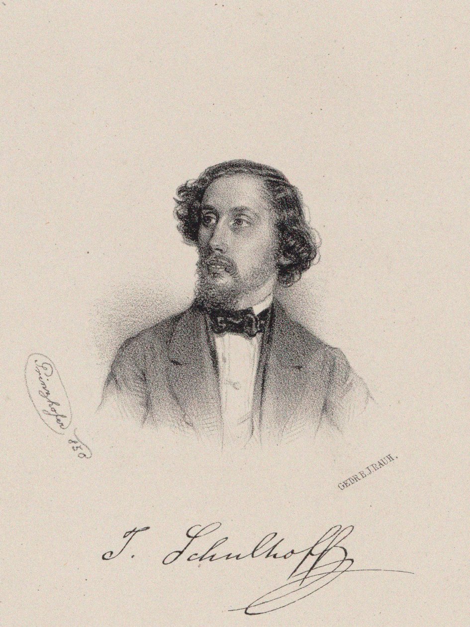 Porträt des Pianisten und Komponisten Julius Schulhoff 1825-1898, 1850 von August Prinzhofer