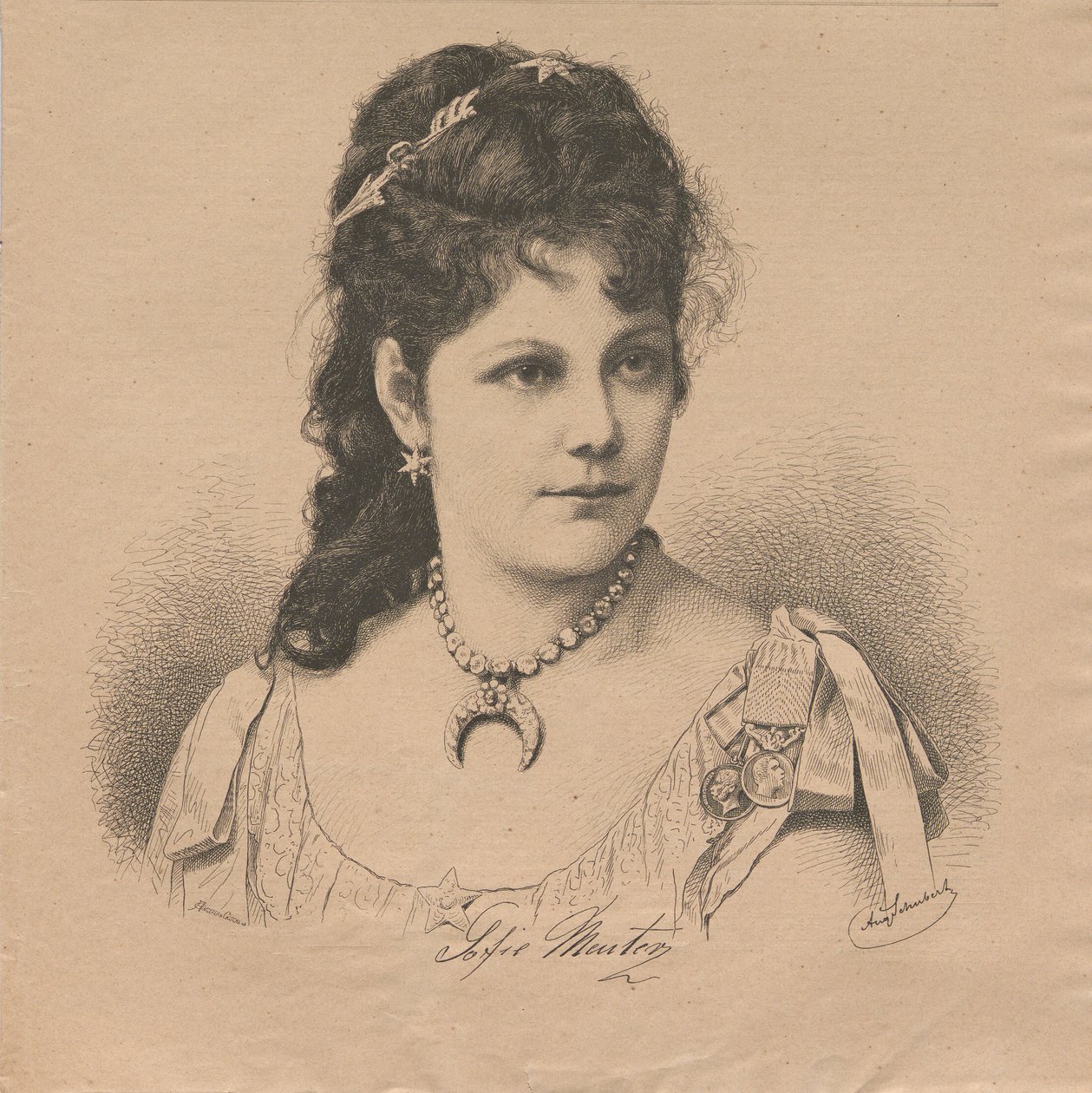 Porträt der Pianistin und Komponistin Sophie Menter 1846-1918 von August Schubert