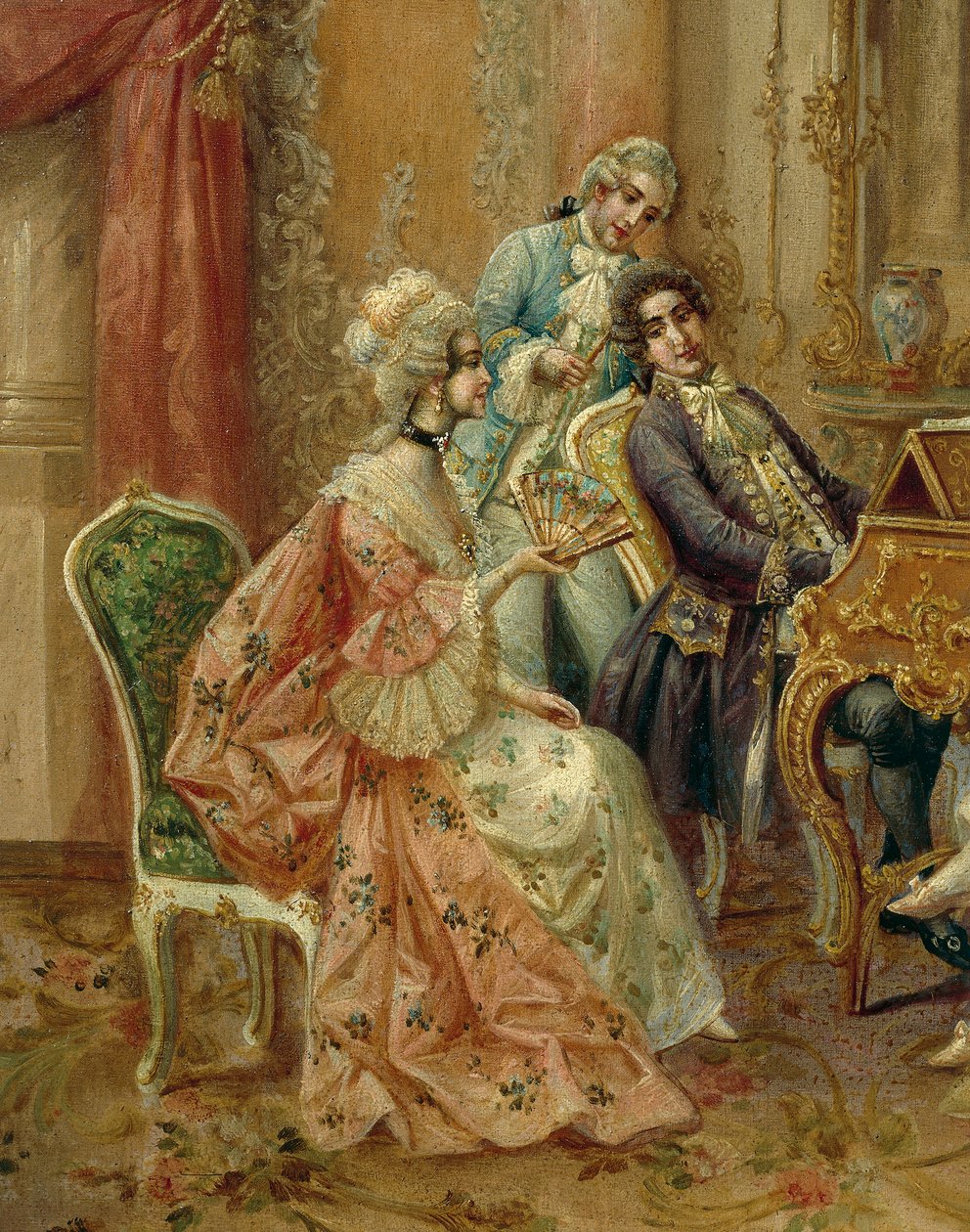 Am Klavier, von Stephan Sedlacek (1868-1936), Detail von August Stephan Sedlacek