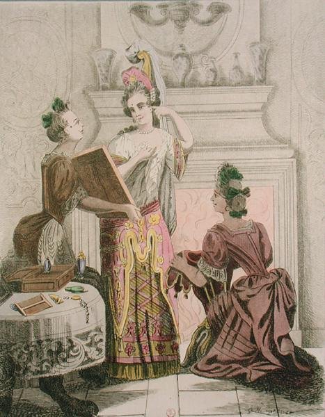 Künstlergarderobe (Faksimileausgabe eines Stichs aus dem 17. Jahrhundert) von Auguste Alexandre Guillaumot