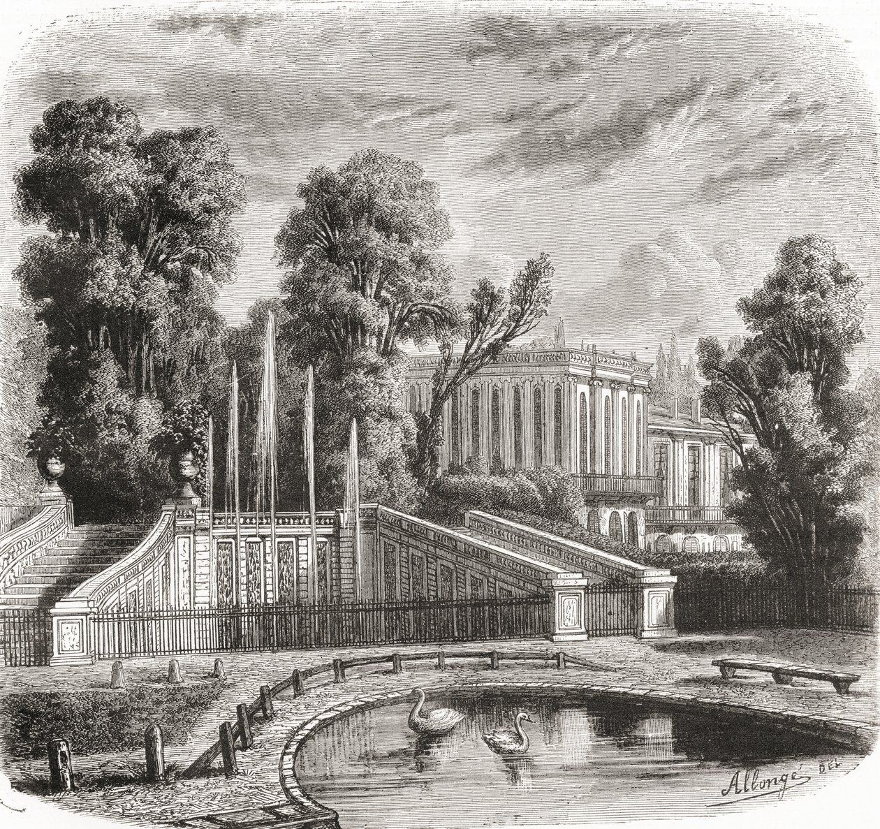 Le Petit Trianon in Versailles, Frankreich, 19. Jahrhundert von Auguste Allonge