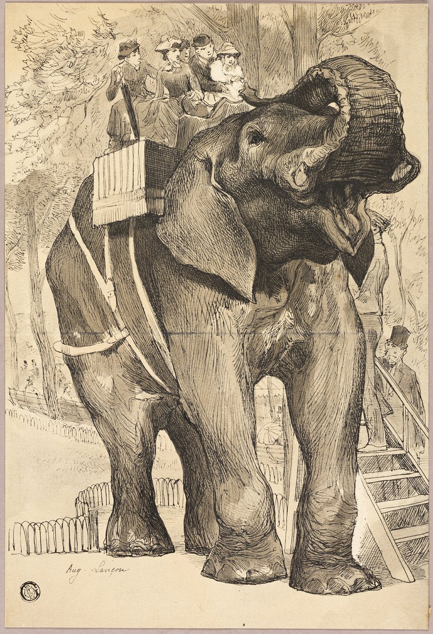 Elefant mit Reitern von Auguste Andre Lancon