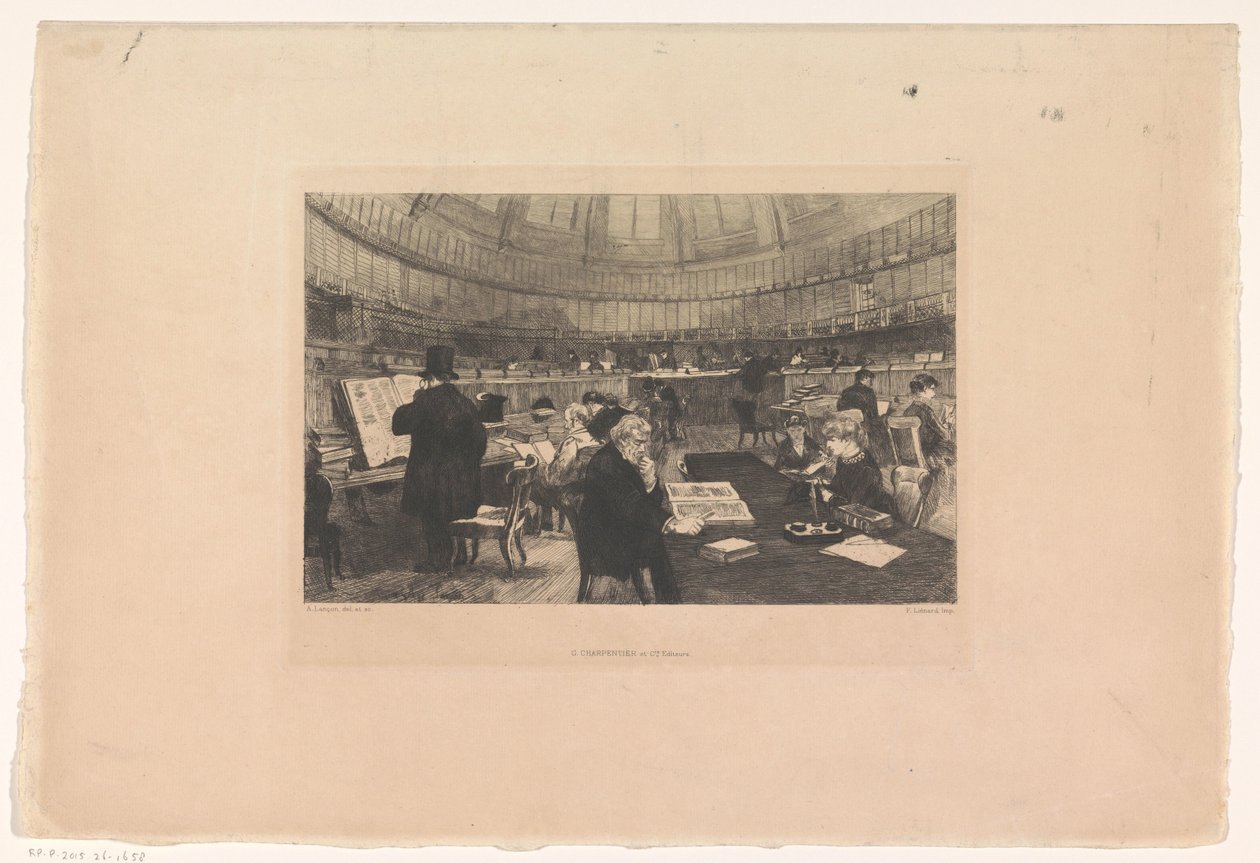 Lesesaal des British Museum von Auguste Andre Lancon