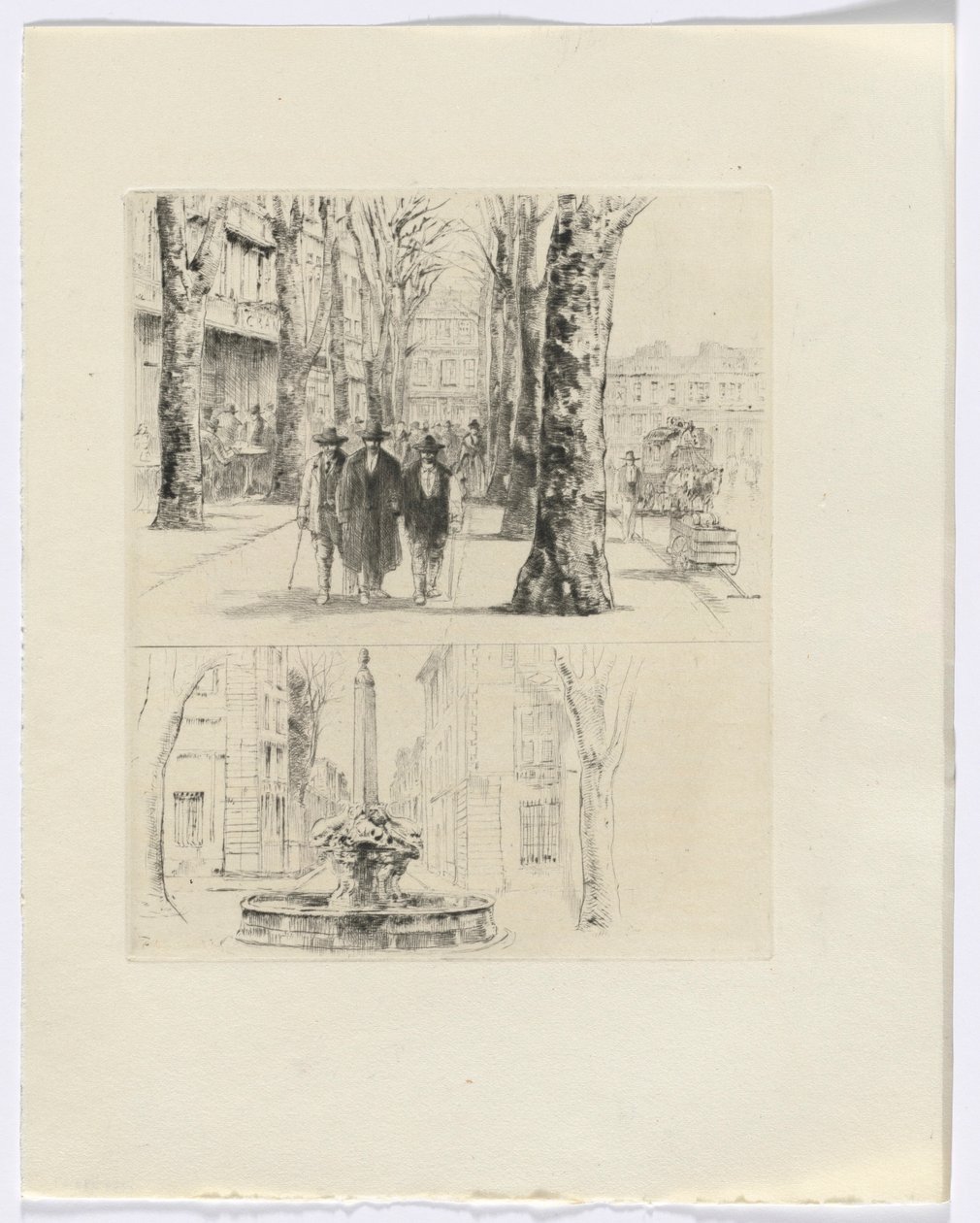 Frédéric Mistral: Mémoires et Recits von Frédéric Mistral: Stadtstraßenszene/Brunnen (Einfügung nach S. 120) von Auguste Brouet