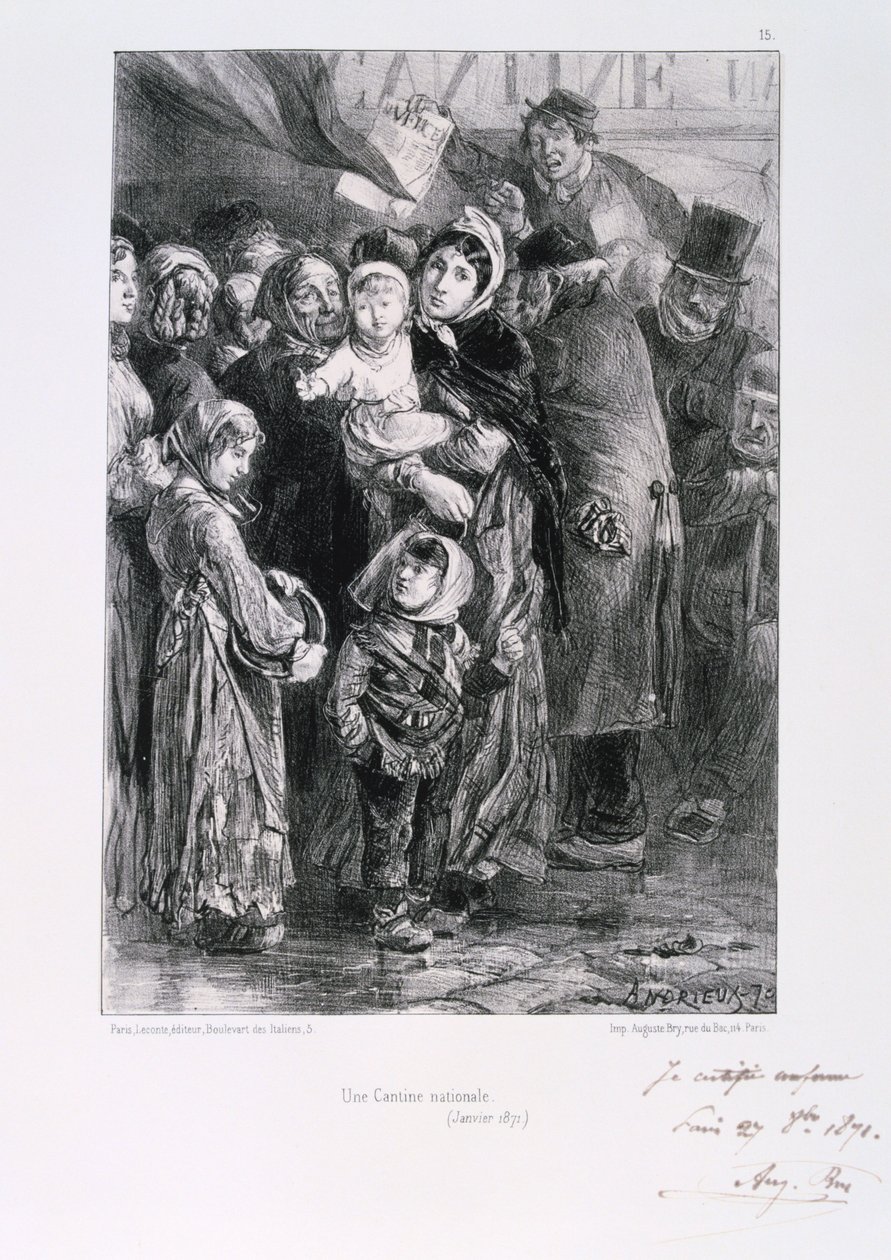 Cantine Nationale, Belagerung von Paris, Deutsch-Französischer Krieg, Januar 1871 von Auguste Bry