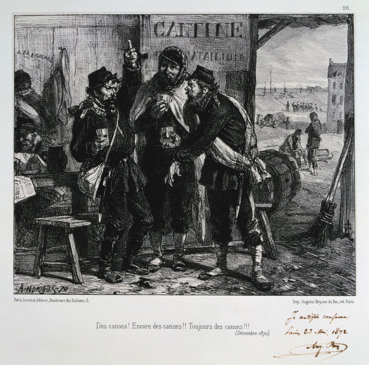 Kanonen! Noch mehr Kanonen!! Immer Kanonen!!! Belagerung von Paris, Dezember 1870, 1872 von Auguste Bry