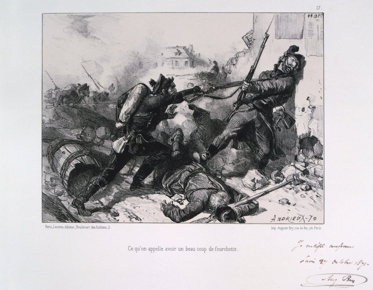 Nahkampf, Belagerung von Paris, Deutsch-Französischer Krieg, 1870 1871 von Auguste Bry