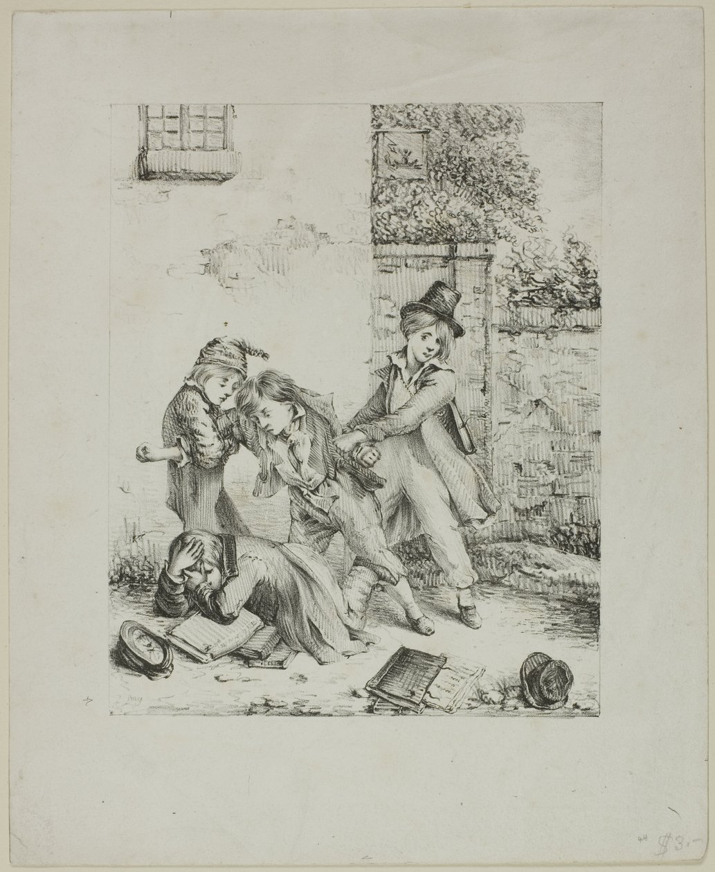 Schuljungen kämpfen von Auguste Bry