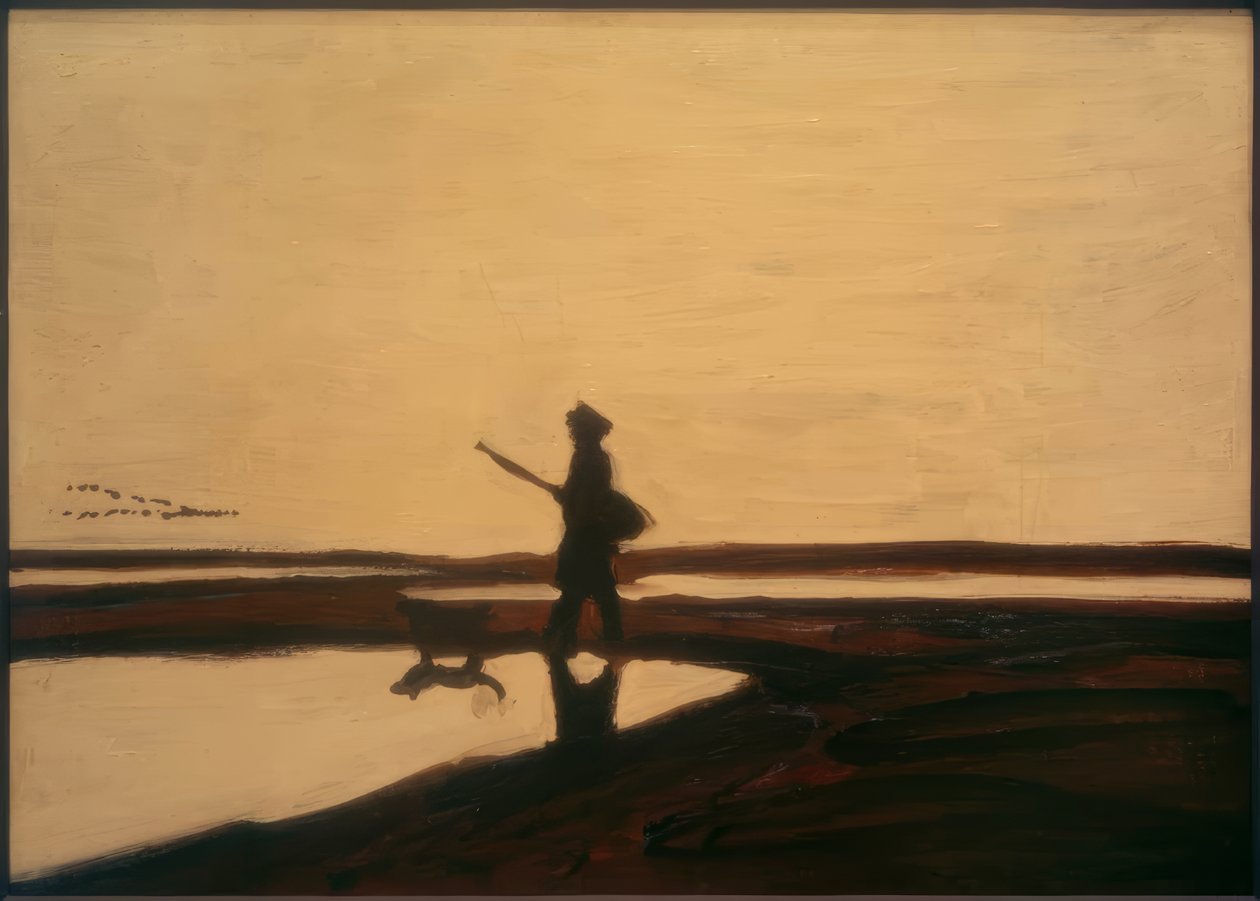 Der Jäger und sein Hund in der Camargue von Auguste Chabaud