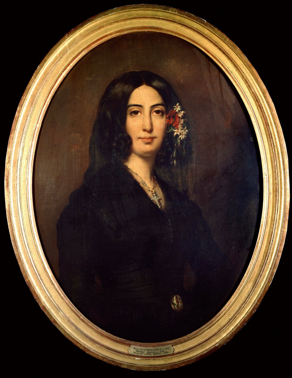 Porträt von George Sand (Aurore Dupin, Baronne Dudevant) (1804-1876) von Auguste Charpentier