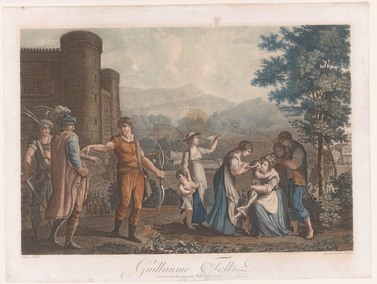 Willem Tell na het schieten op de appel von Auguste Claude Simon Legrand