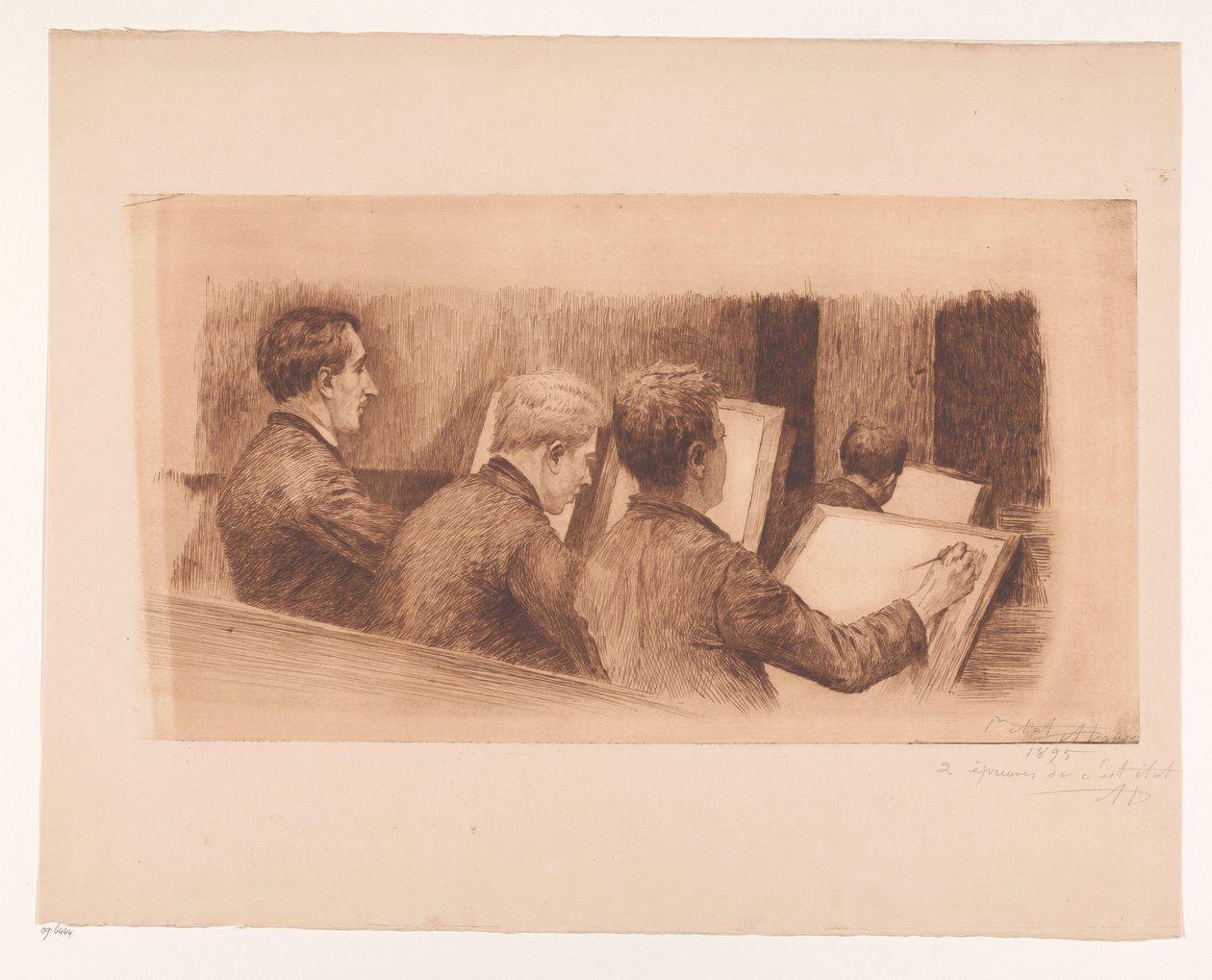 Unterricht in der Zeichenschule von Auguste Danse (signed by artist)