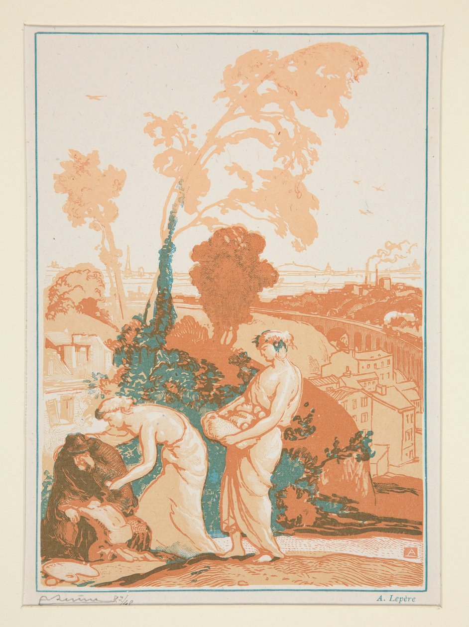La Musique et la Poésie secourant les artistes (Musik und Poesie geben Künstlern Beistand) von Auguste Lepere