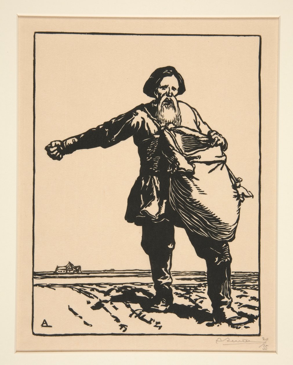 Der russische Bauer, aus La Guerre de 1914, erste Serie, Nr. 2 von Auguste Lepere