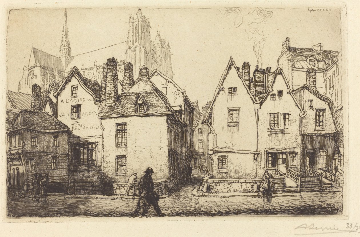 Alte Häuser in Amiens von Auguste Lepere