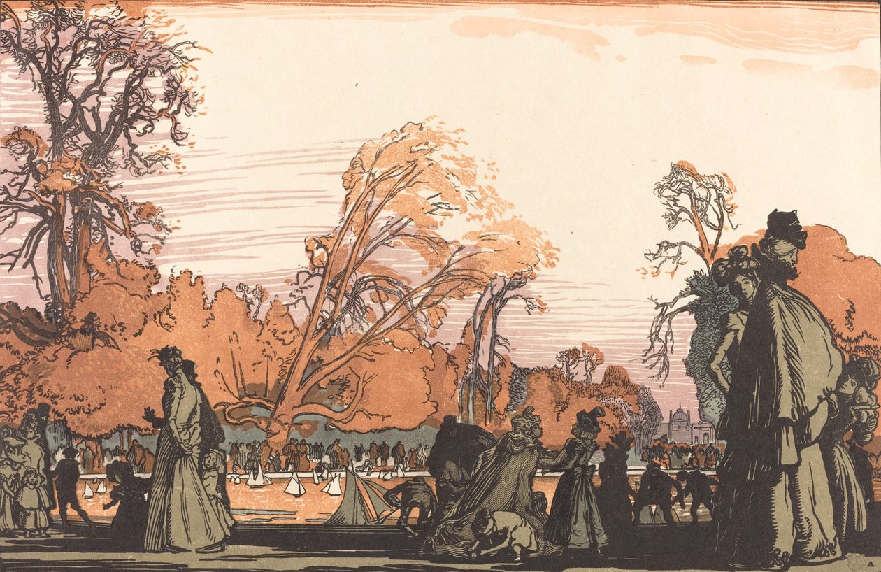 Teich in den Tuilerien Le bassin des Tuileries, 1898 von Auguste Lepere