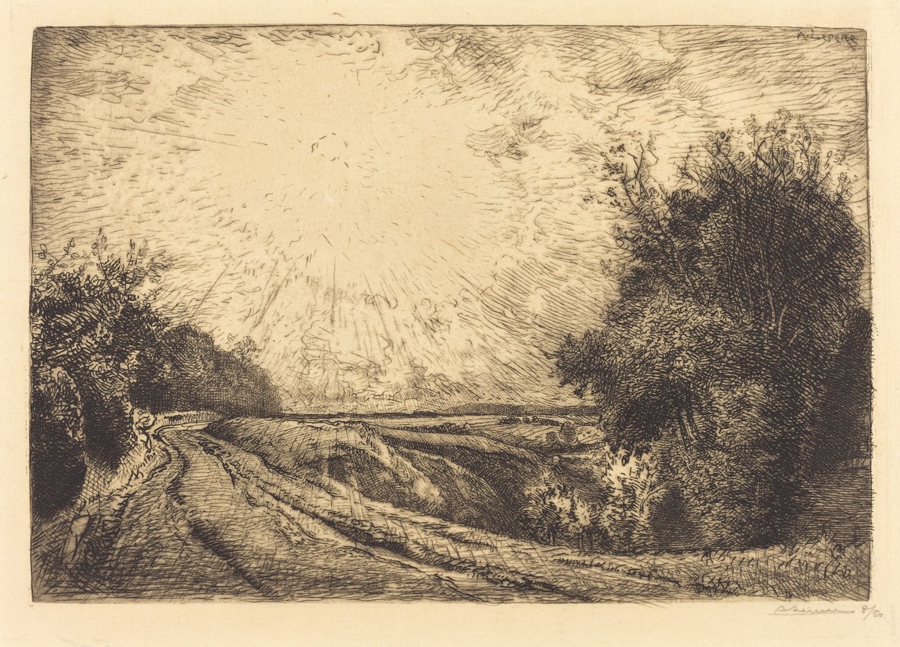 Route von La Houssoye, Crevecoeur-le-Grand von Auguste Lepere