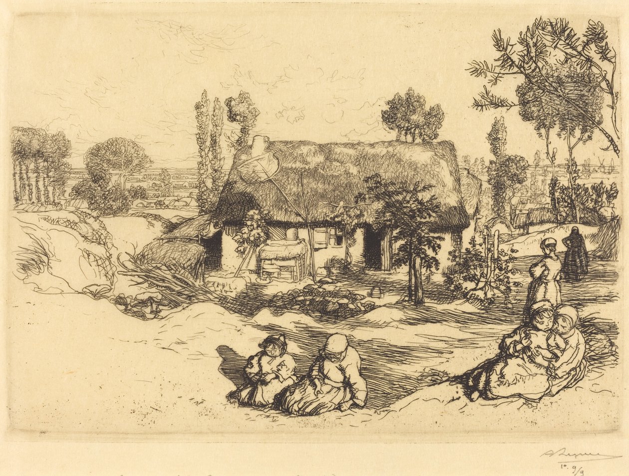 Unterkunft für die Armen, Vendée (Le nid de pauvres, Vendée) von Auguste Lepere