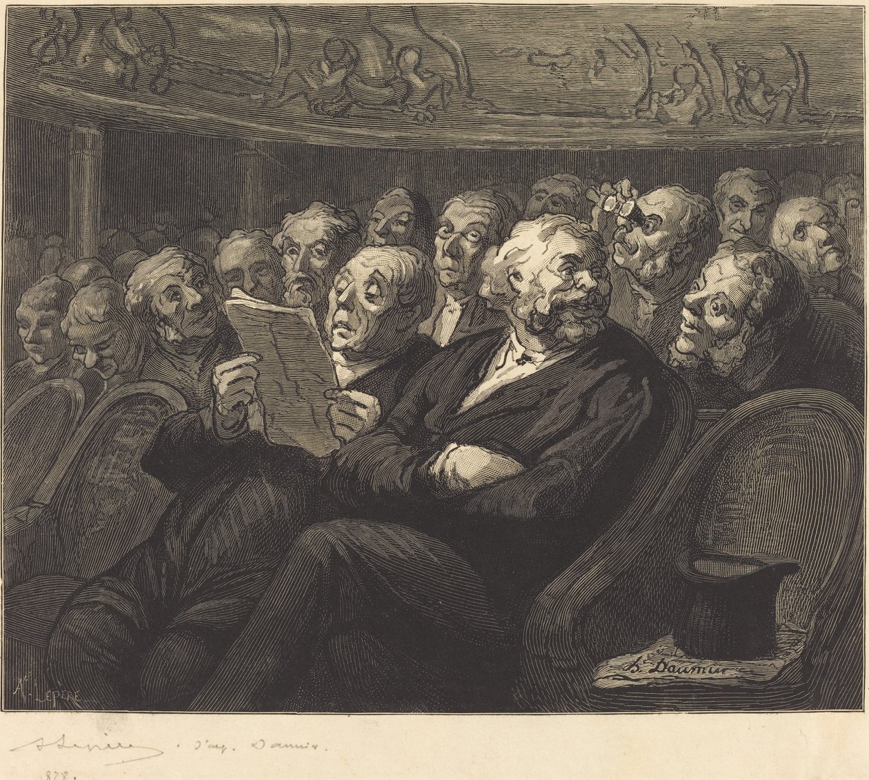 Die Orchesterstühle von Auguste Lepère after Honoré Daumier