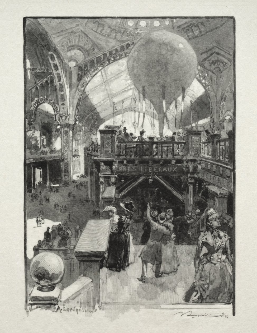 Der Palast der freien Künste, Innenansicht von Auguste Louis Lepère