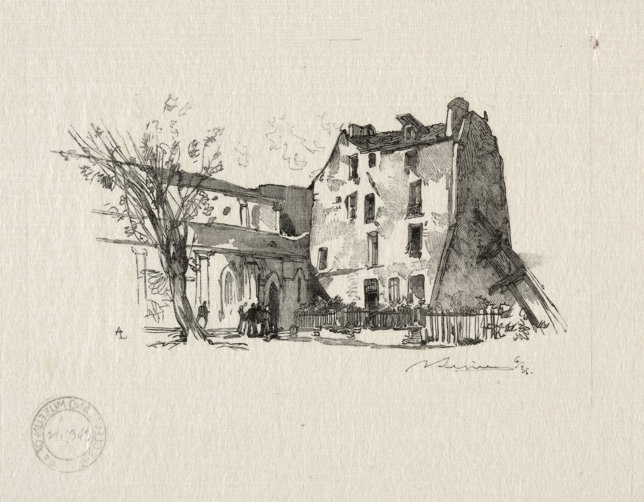 St. Julien le Pauvre: Das Pfarrhaus von Auguste Louis Lepère