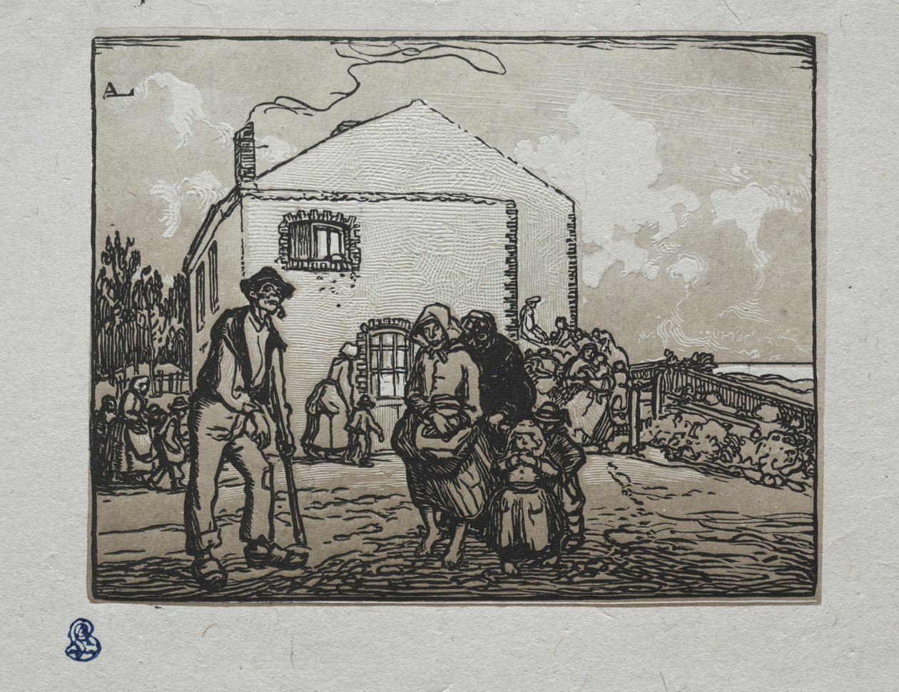 Die Bettler am letzten Haus von Auguste Louis Lepère