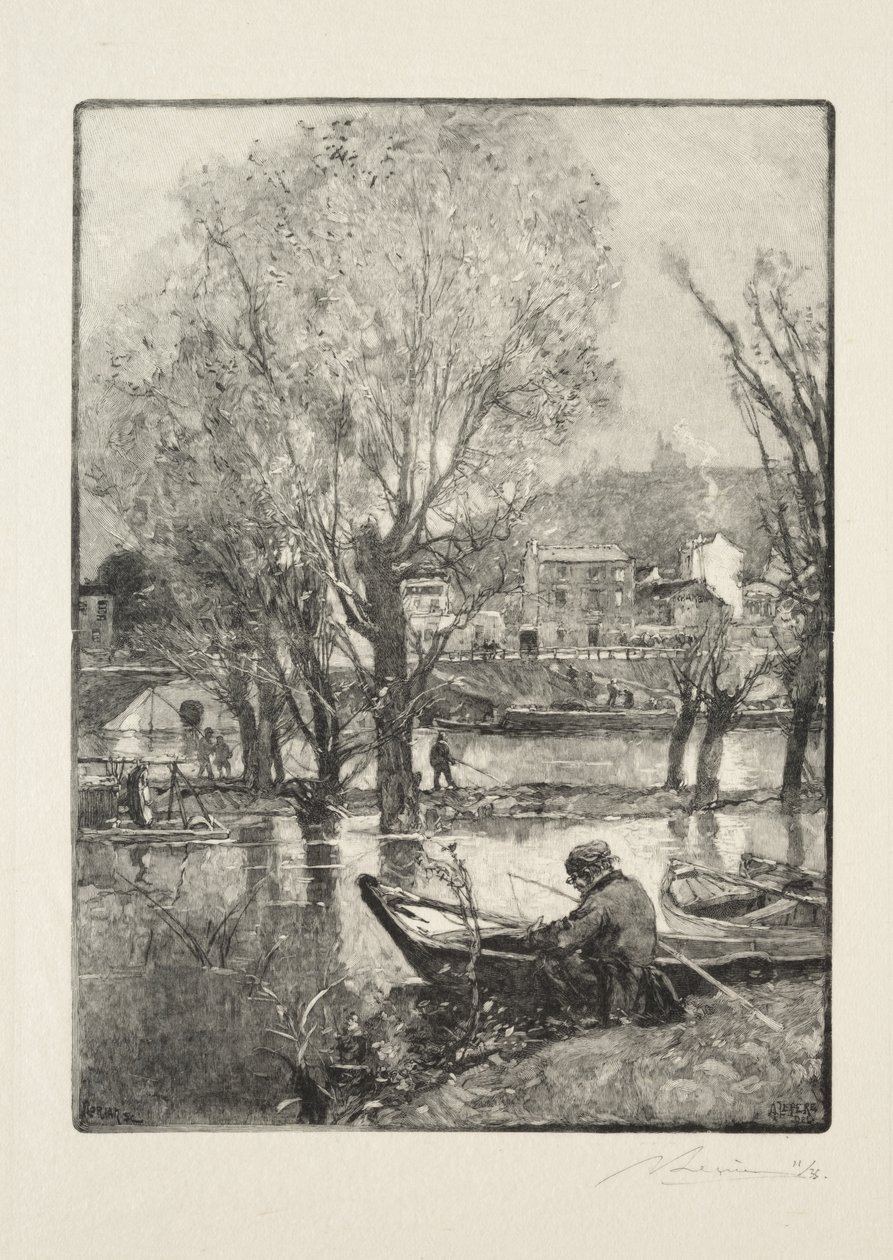 Eine Ecke der Insel Billancourt von Auguste Louis Lepère