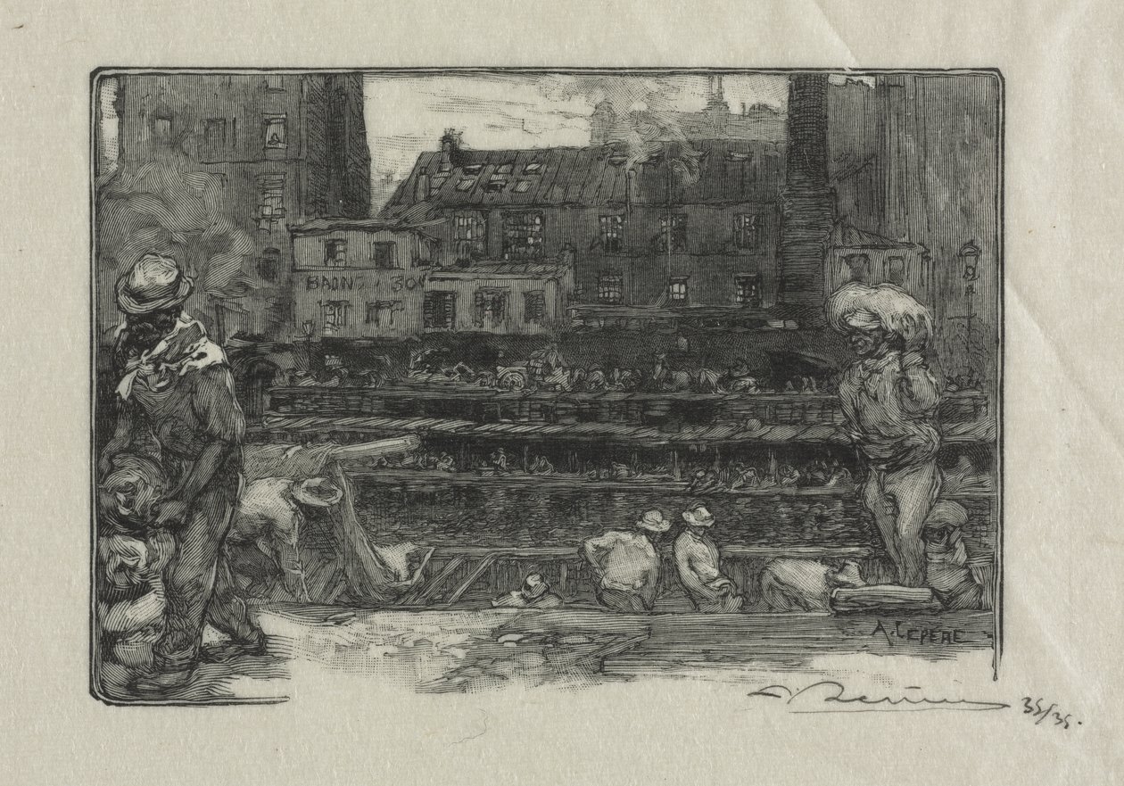 Entlader von Gips (Canal St. Martin) von Auguste Louis Lepère