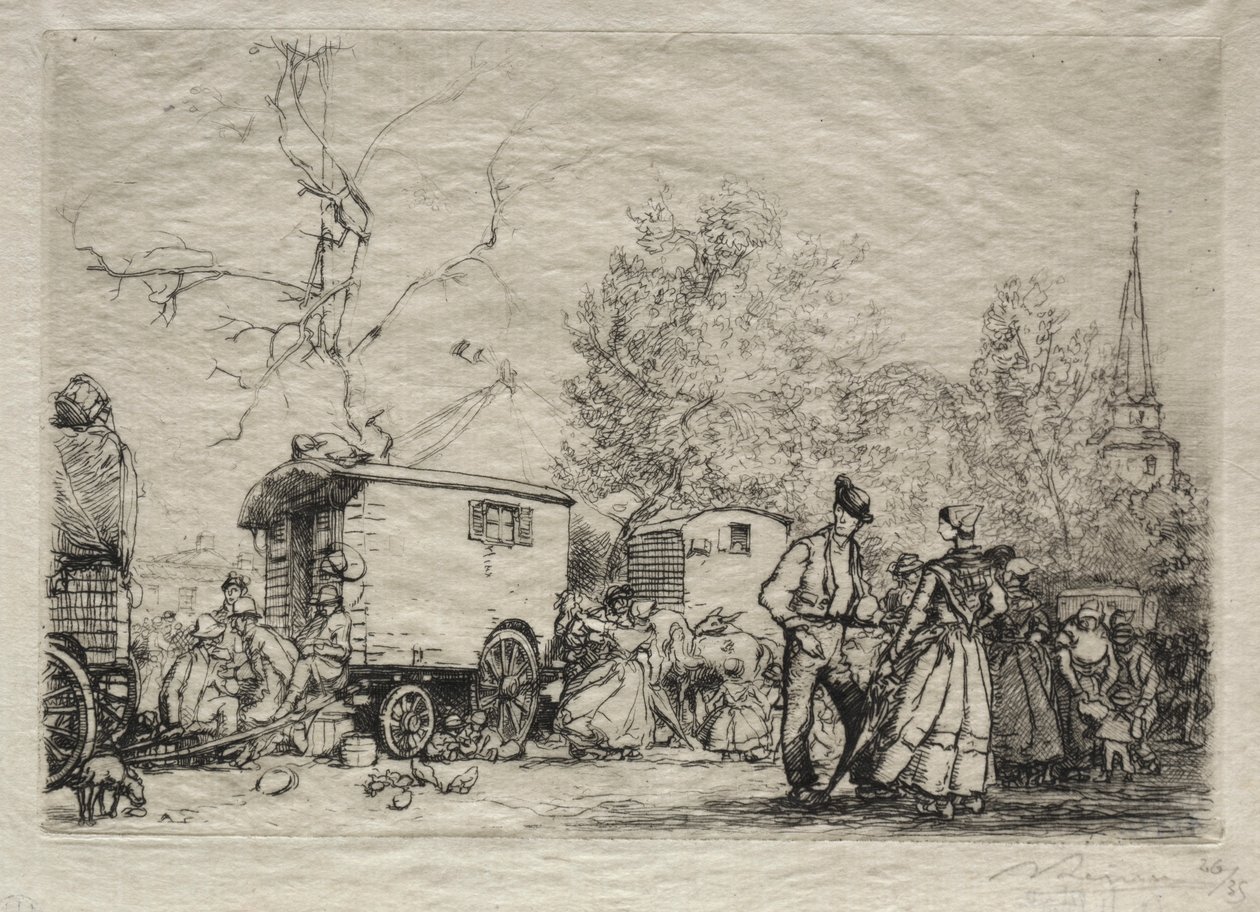 Auf der Messe St. Jean de Mont, 1906 von Auguste Louis Lepère