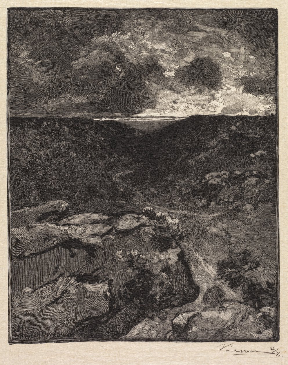 Wald von Fontainebleau: Tal von Franchard, 1890 von Auguste Louis Lepère