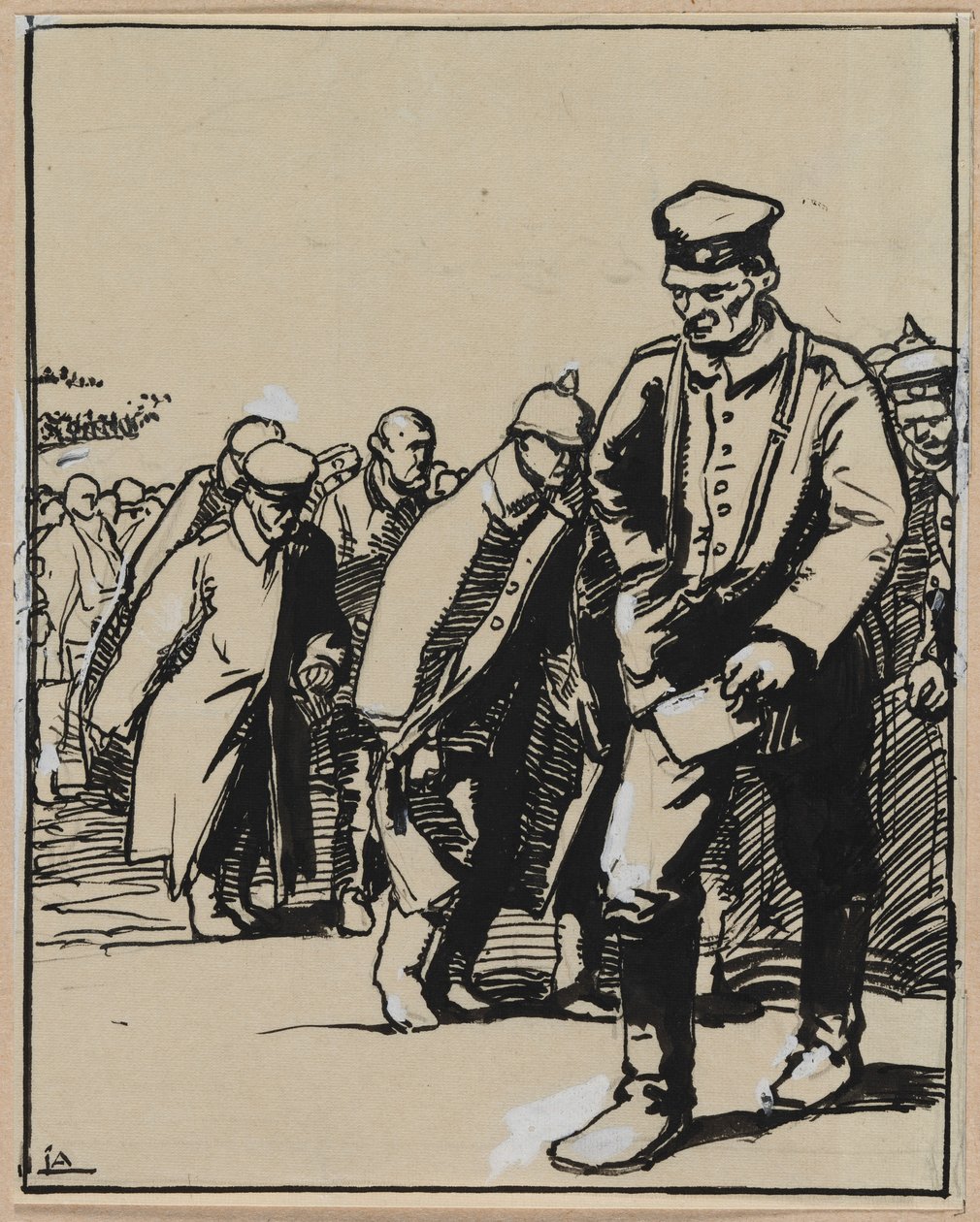 Marsch einer Gruppe deutscher Gefangener, 1914 von Auguste Louis Lepère
