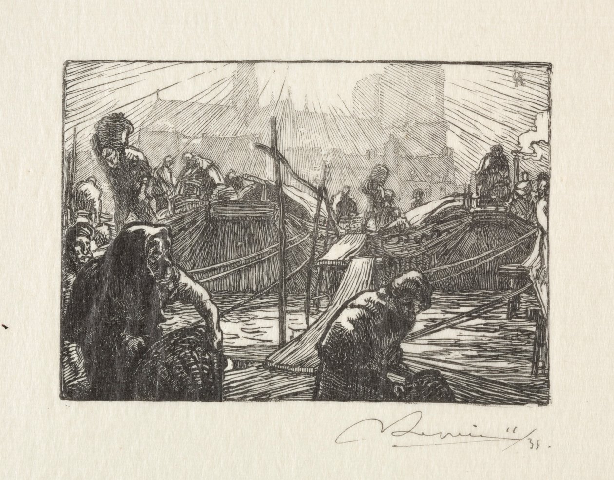 Notre Dame, gesehen vom Apfelmarkt von Auguste Louis Lepère