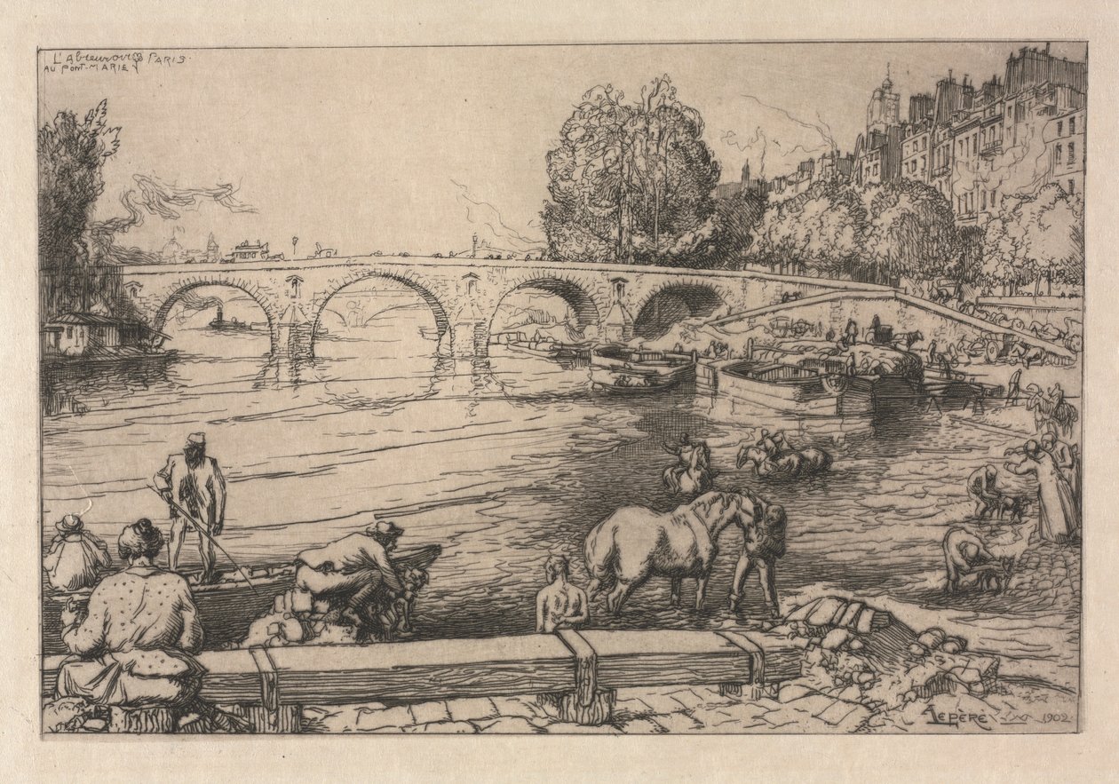 Der Wasserplatz an der Marie-Brücke, 1902 von Auguste Louis Lepère