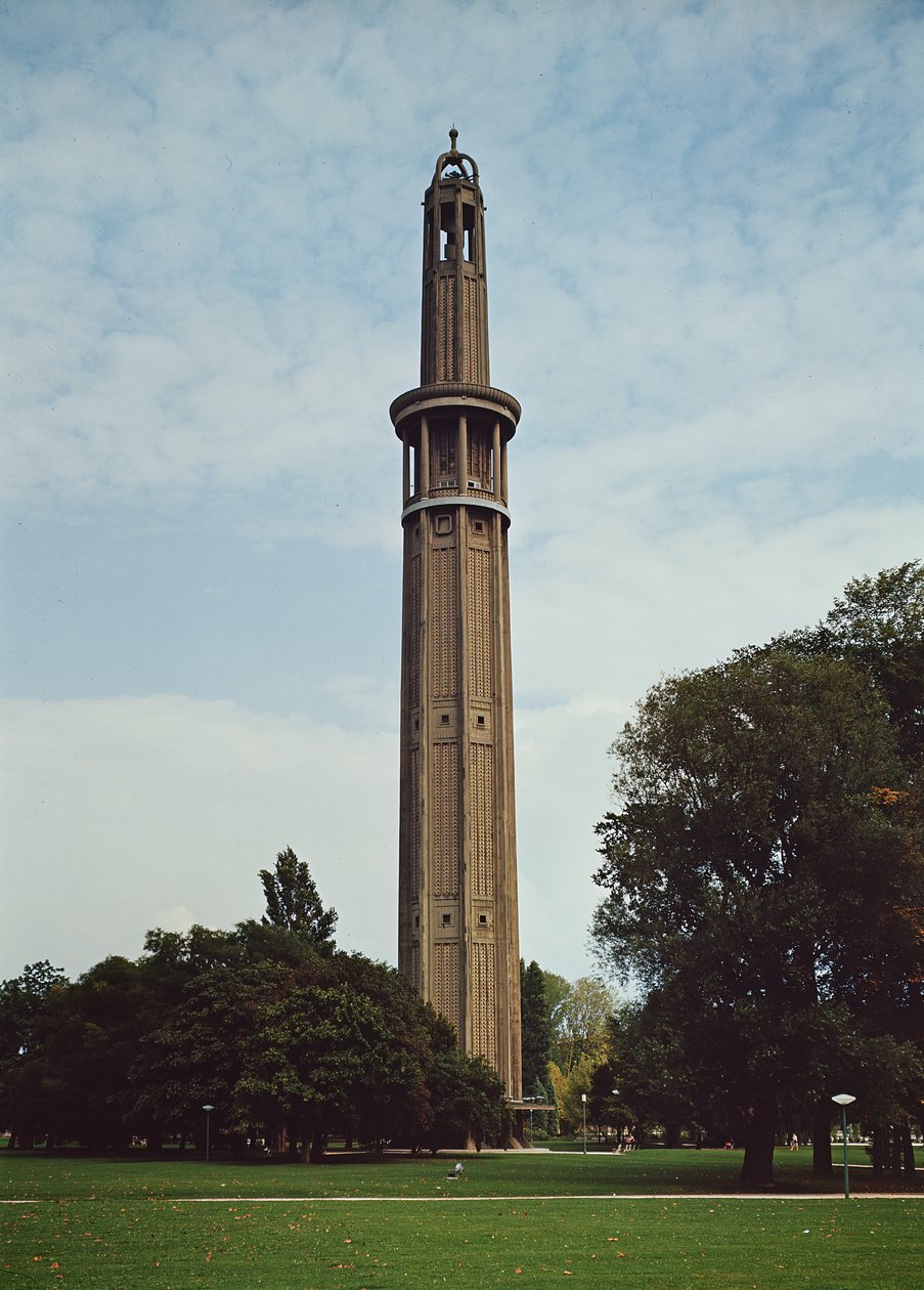 Orientierungsturm im Parc Paul-Mistral, entworfen von Auguste Perret, Gustave Perret und Claude Perret, 1925 von Auguste Perret