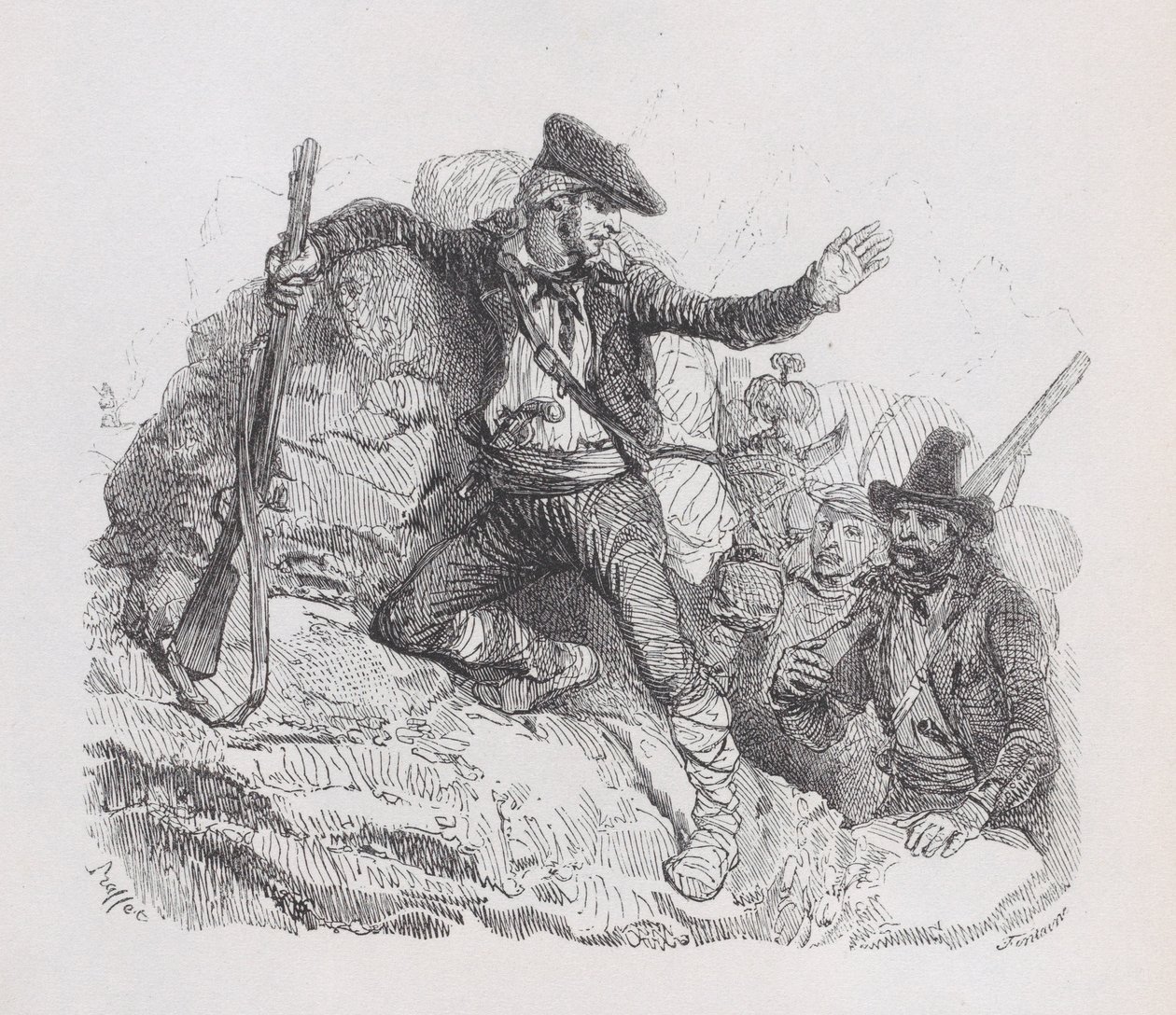 Die Schmuggler, aus Die vollständigen Werke von Béranger, 1836 von Auguste Raffet