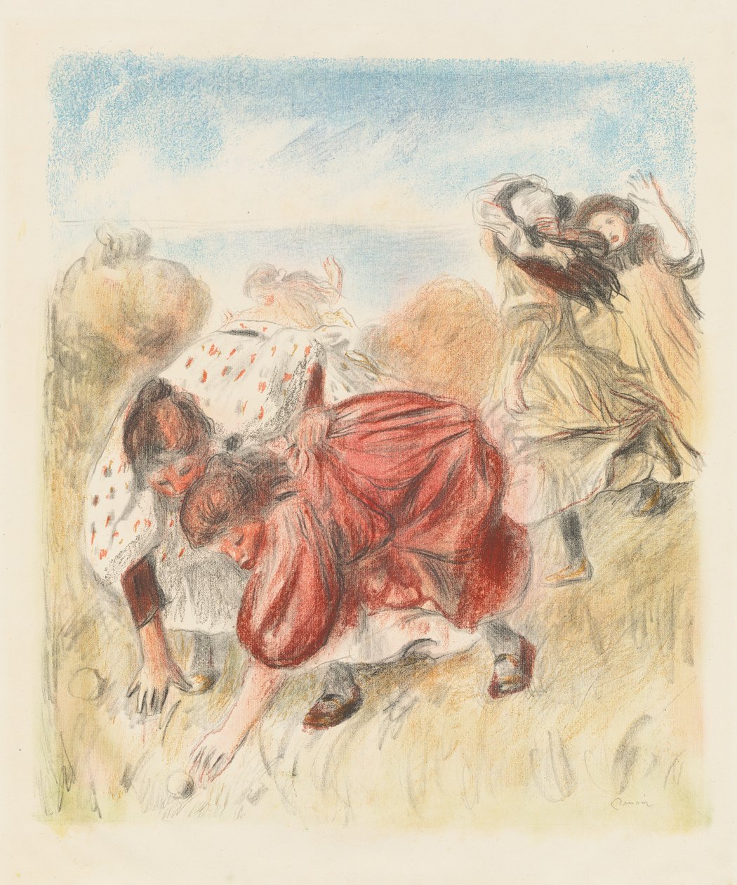 Kinder spielen Ball von Auguste Renoir