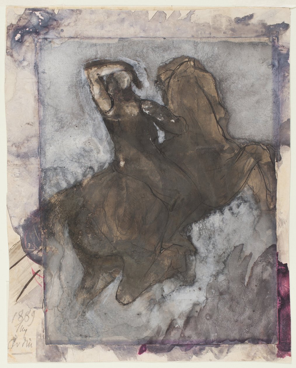 Reiter (recto); Pferd und Reiter (verso) von Auguste Rodin