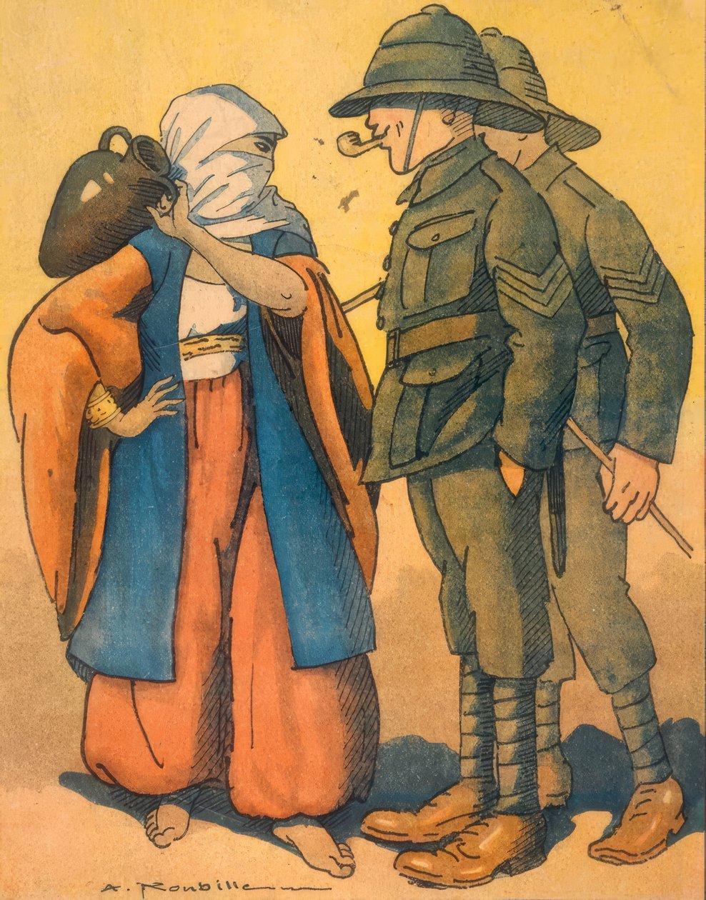 1. Weltkrieg / Naher Osten / Karikatur / La Baionnette von Auguste Roubille