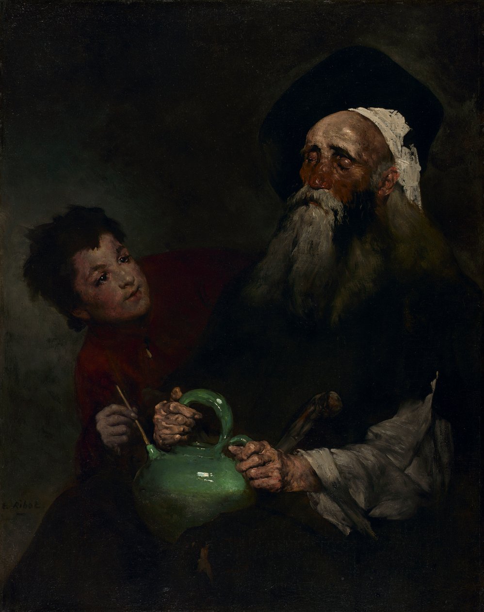 Lazarillo de Tormes und sein blinder Meister, vor 1880 von Auguste Theodule Ribot