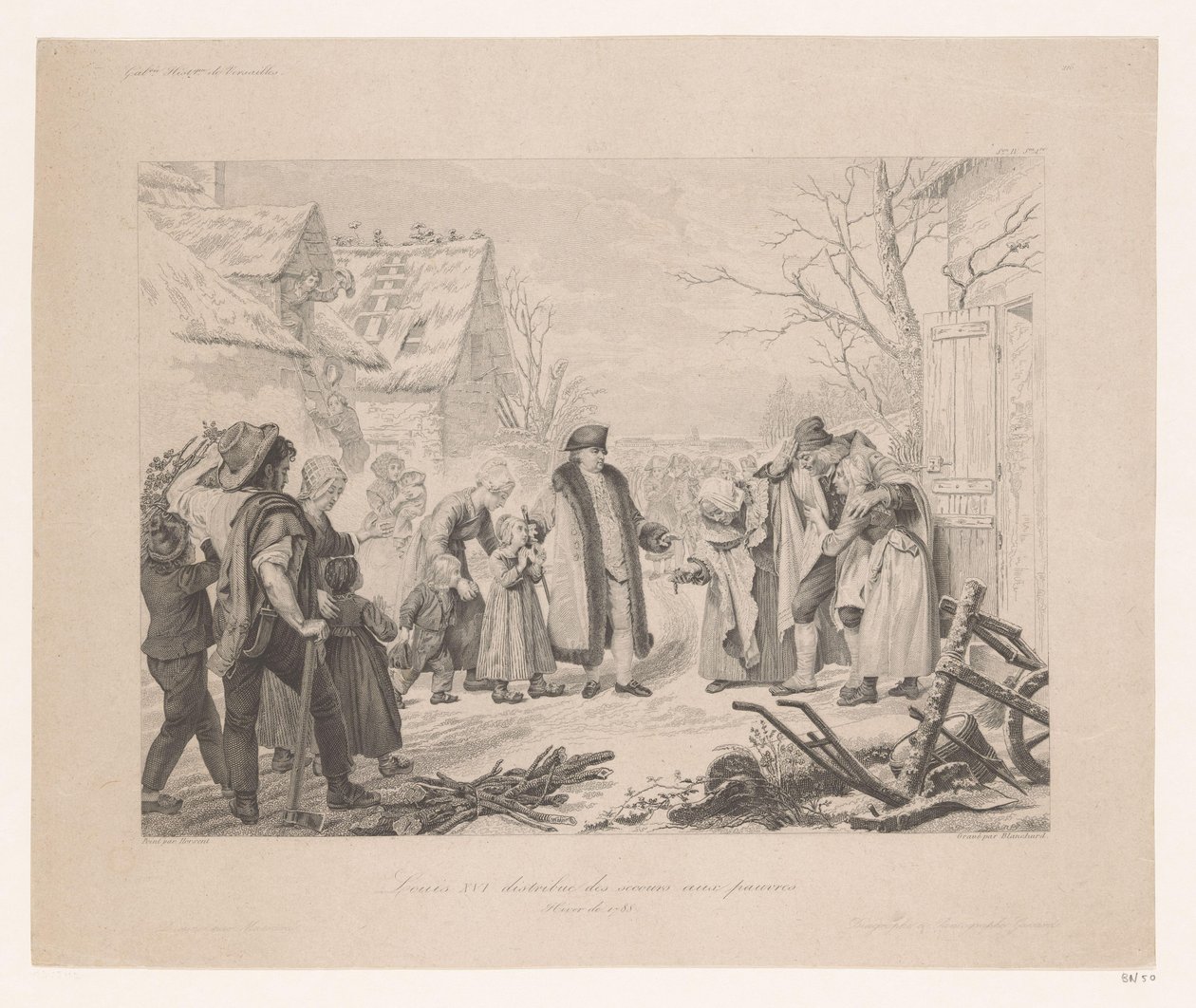 Ludwig XVI. besucht ein armes Viertel von Auguste Thomas Marie Blanchard