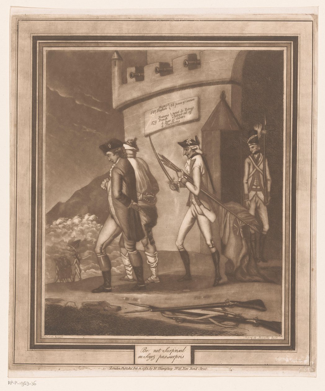 Soldaten mit zwei Gefangenen bei Turm von Auguste de Bouillé