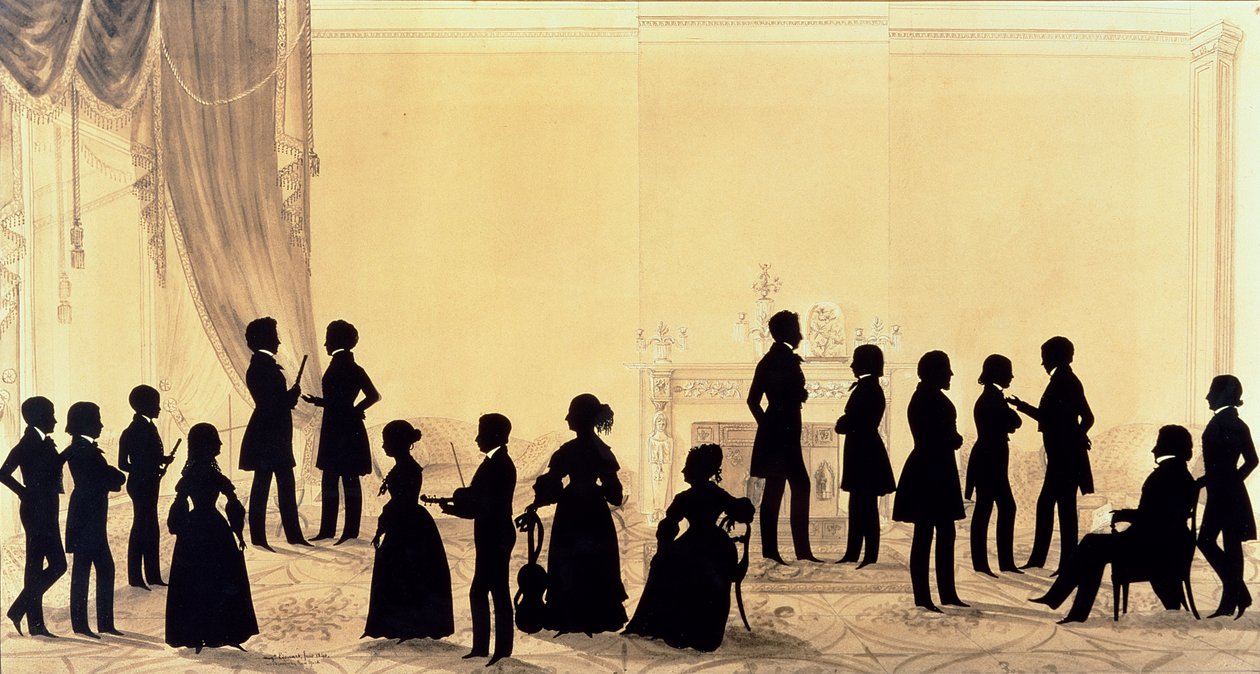Silhouette der Familie und Gäste von Dr. Cheesman, 1840 von Augustin Amant Constant Fidele Edouart