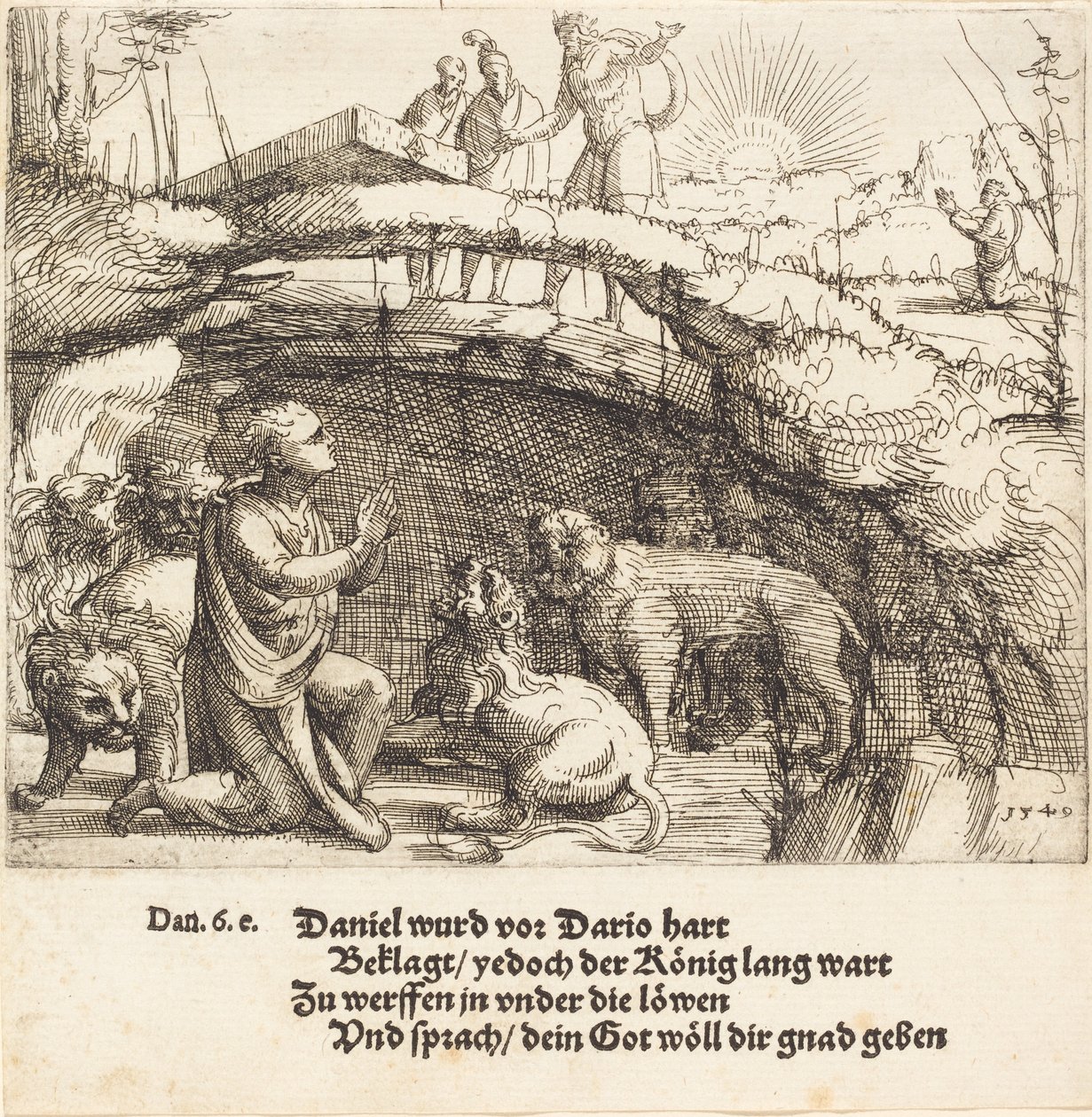 Daniel in der Löwengrube, 1549 von Augustin Hirschvogel
