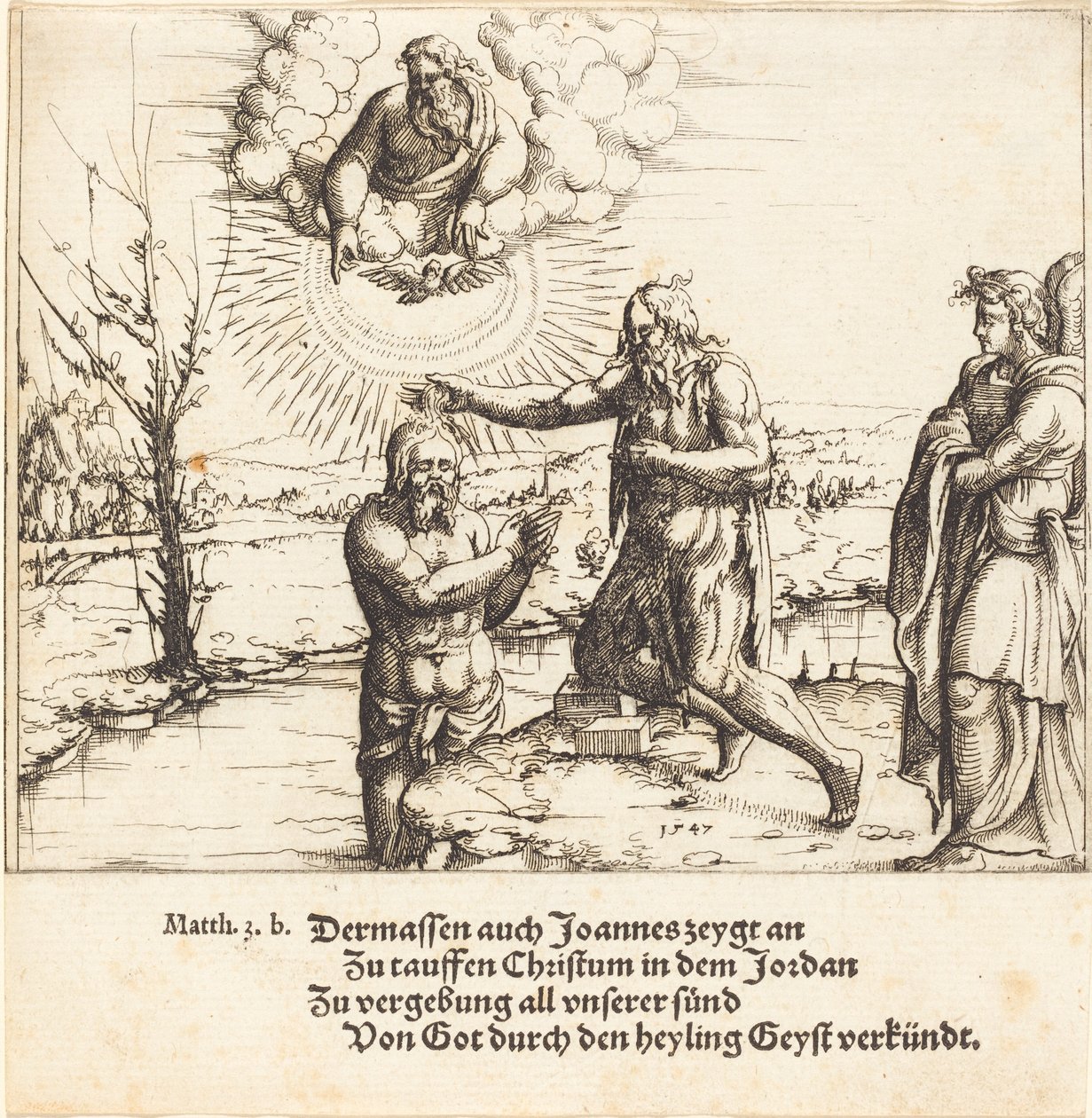 Die Taufe Christi, 1547 von Augustin Hirschvogel