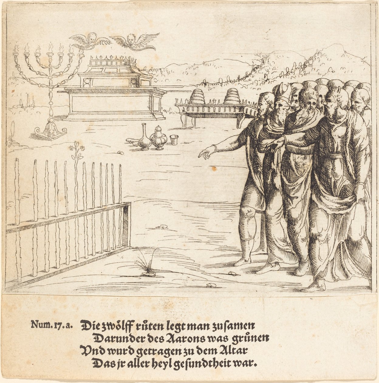 Das Blühen von Aarons Stab von Augustin Hirschvogel