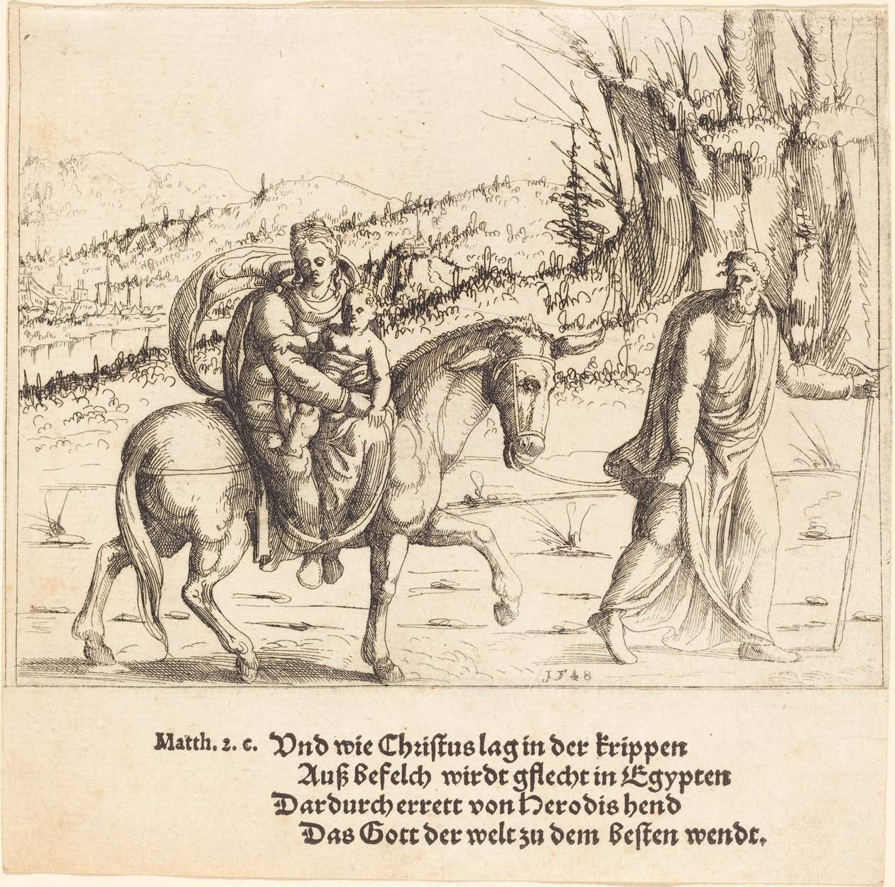Die Flucht nach Ägypten, 1548 von Augustin Hirschvogel