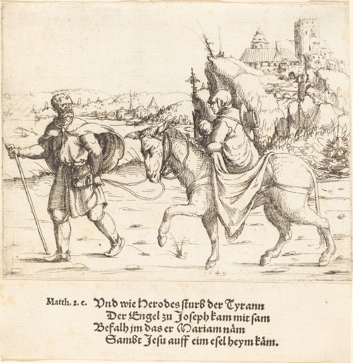 Die Heilige Familie kehrt aus Ägypten zurück, 1549 von Augustin Hirschvogel