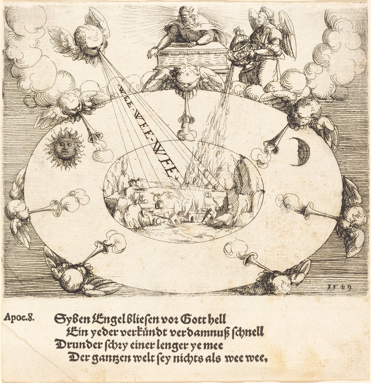 Die Öffnung des siebten Siegels, 1549 von Augustin Hirschvogel